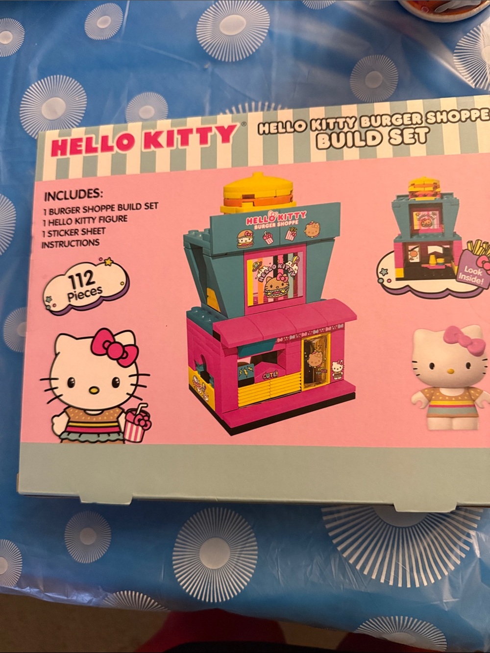 Hello Kitty Pink Teal Burger Shoppe Build Set